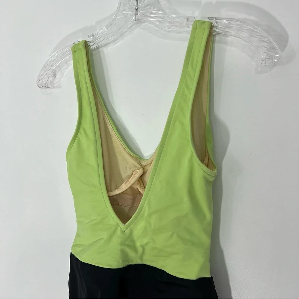 Miraclesuit Lime Green Black Colorblock Underwire One Piece Swimsuit